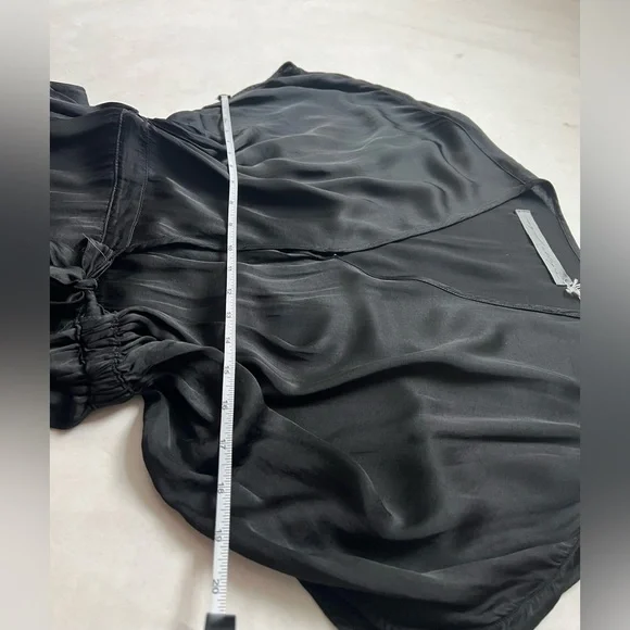 $425 Raquel Allegra Women Diane Wrap Maxi Dress Black Size 0 Small Quiet Luxury - Picture 10 of 13